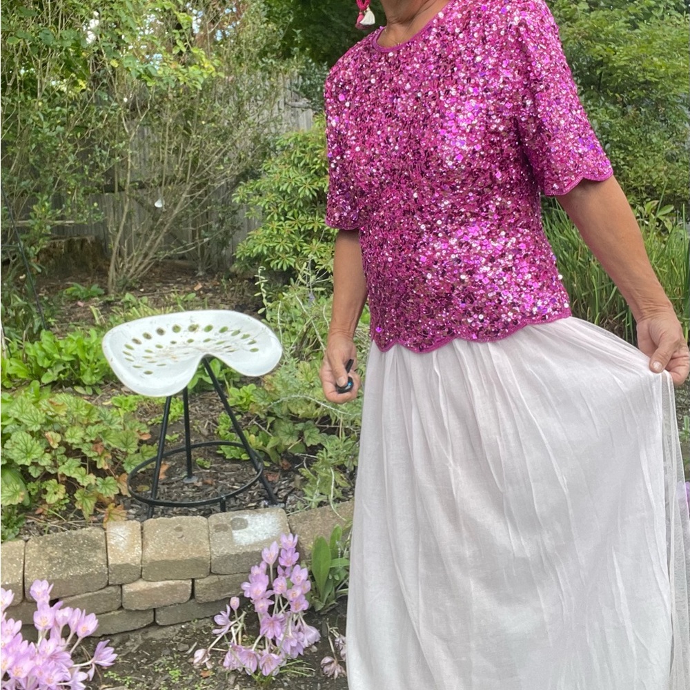 Pink Tulle Long skirt sz L